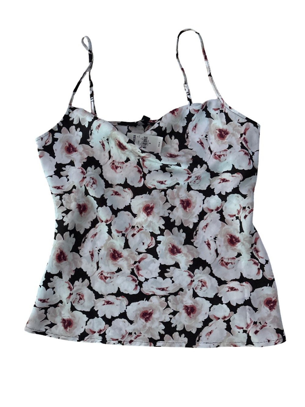 Express Floral Cowl Neck Camisole - Black, White, Pink
